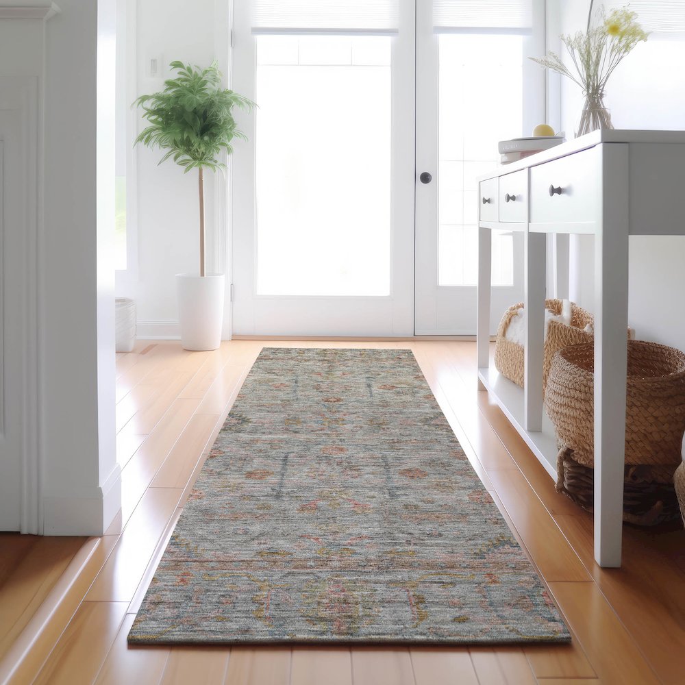 Luxury Washable Indoor/Outdoor Ravenna Taupe 2'3" x 7'6" Runner Rug