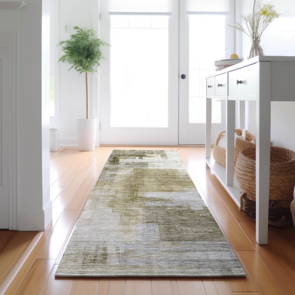 Luxury Washable Indoor/Outdoor Ravenna Taupe 2'3" x 7'6" Runner Rug