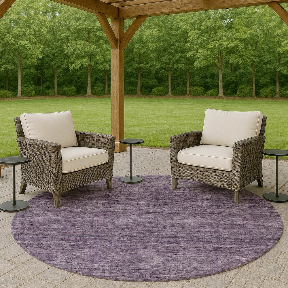 Luxury Washable Indoor/Outdoor Soft Essentials SE1 Purple 8' x 8' Rug