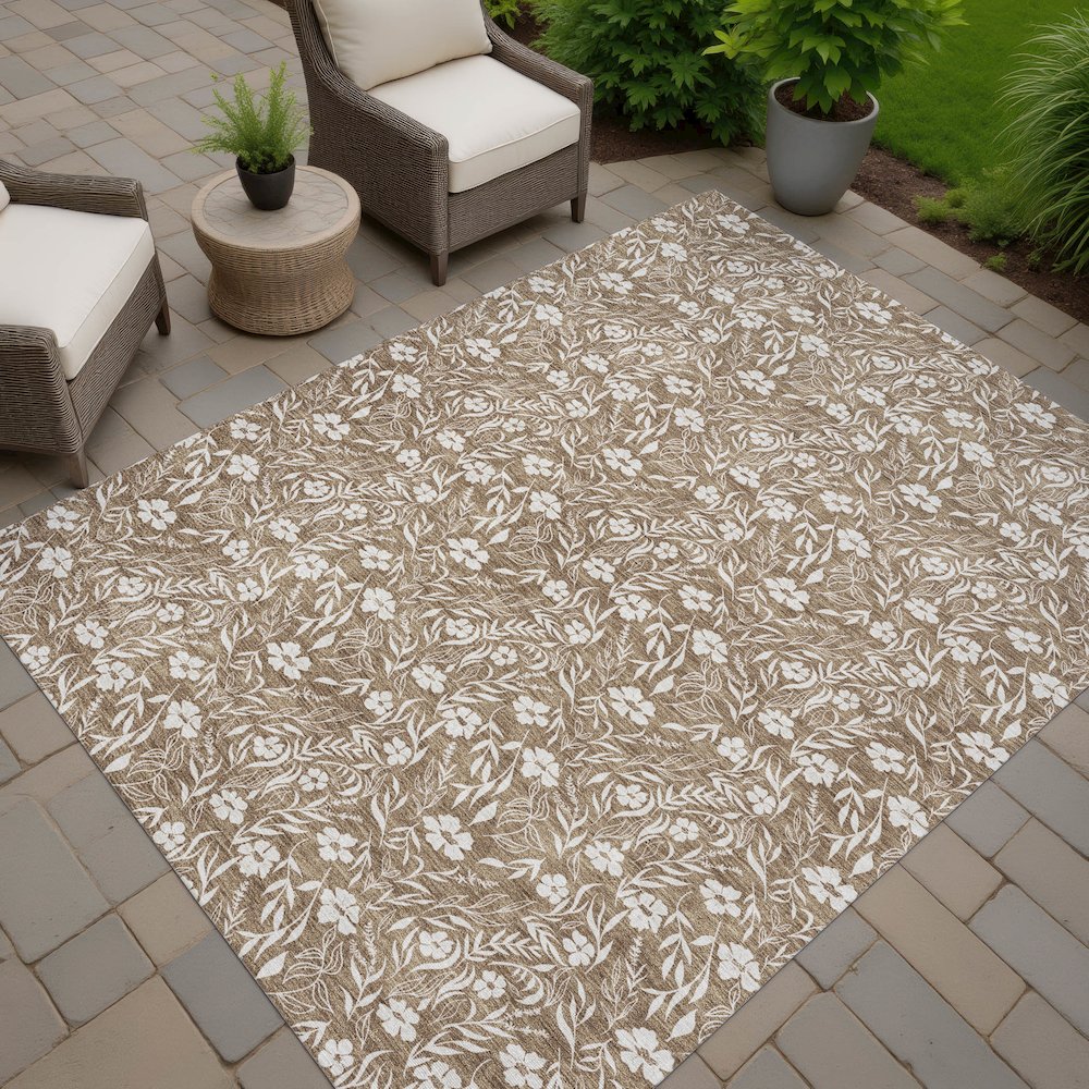 Luxury Washable Indoor/Outdoor Soft Essentials SE4 Brown 1'8" x 2'6" Rug
