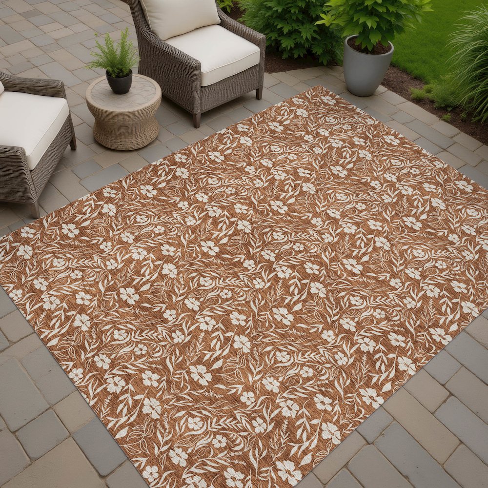 Luxury Washable Indoor/Outdoor Soft Essentials SE4 Orange 1'8" x 2'6" Rug