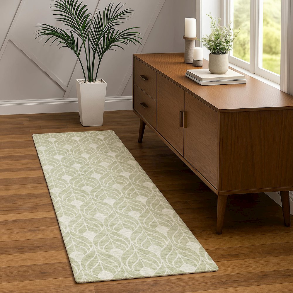 Luxury Washable Indoor/Outdoor The Reserve Celery 2'3" x 7'6" Runner Rug