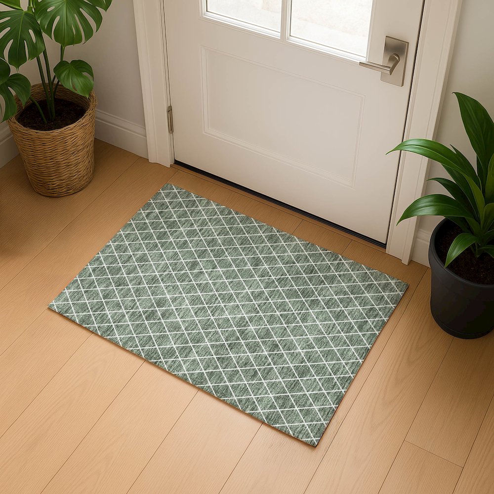 Luxury Washable Indoor/Outdoor The Reserve Basil 1'8" x 2'6" Rug