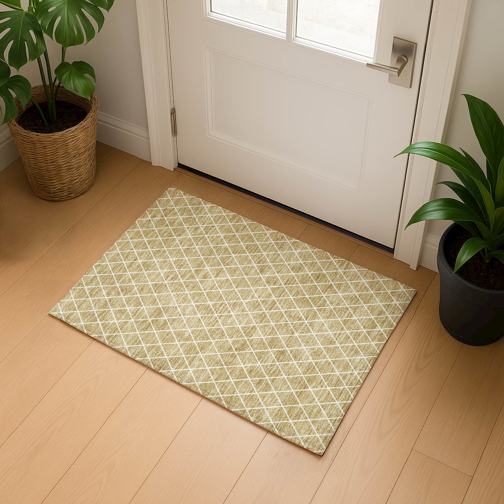 Luxury Washable Indoor/Outdoor The Reserve Walnut 1'8" x 2'6" Rug