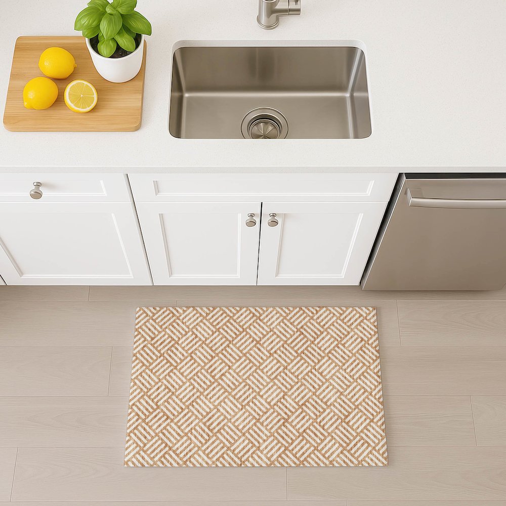 Luxury Washable Indoor/Outdoor The Reserve Copper 1'8" x 2'6" Rug