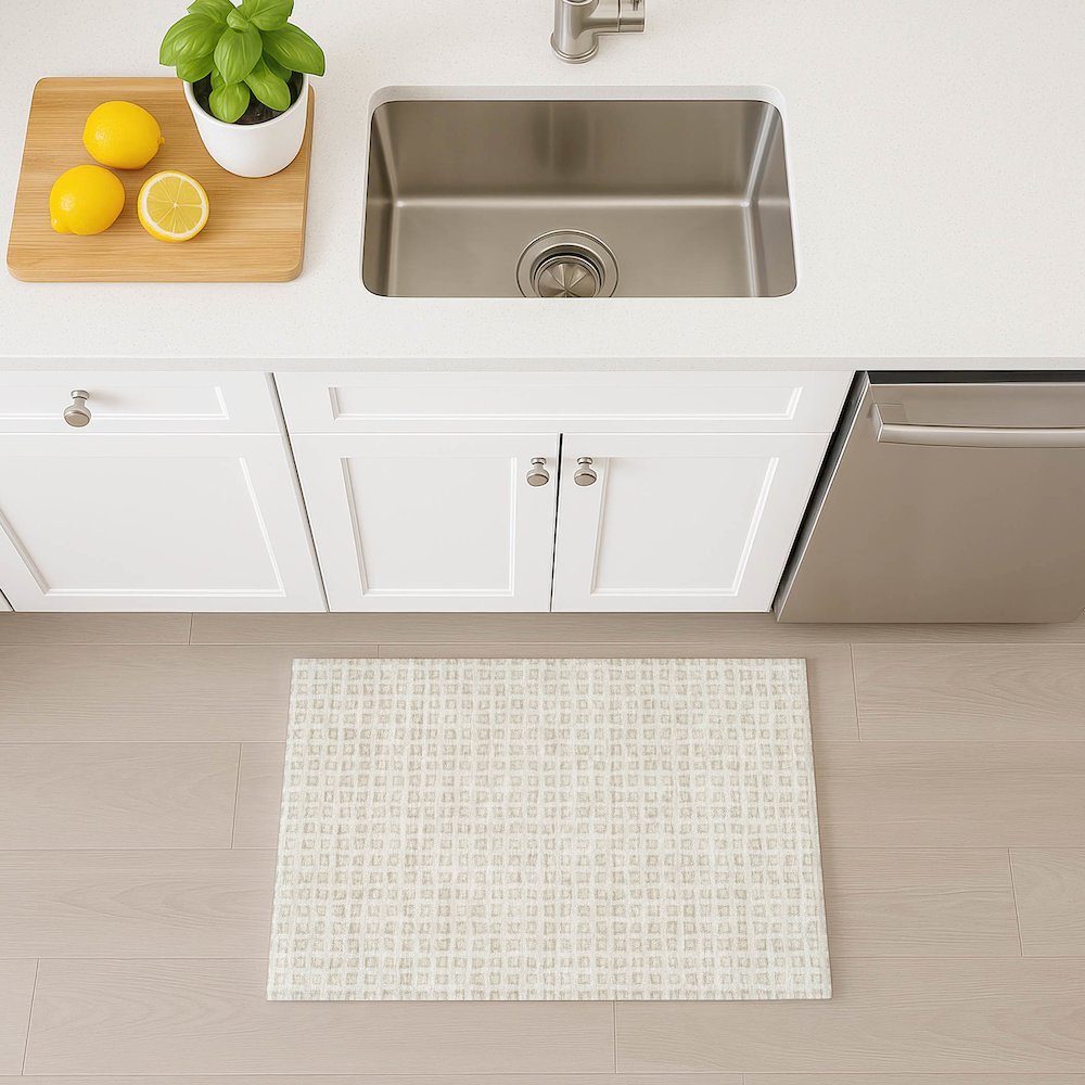 Luxury Washable Indoor/Outdoor The Reserve Ivory 1'8" x 2'6" Rug