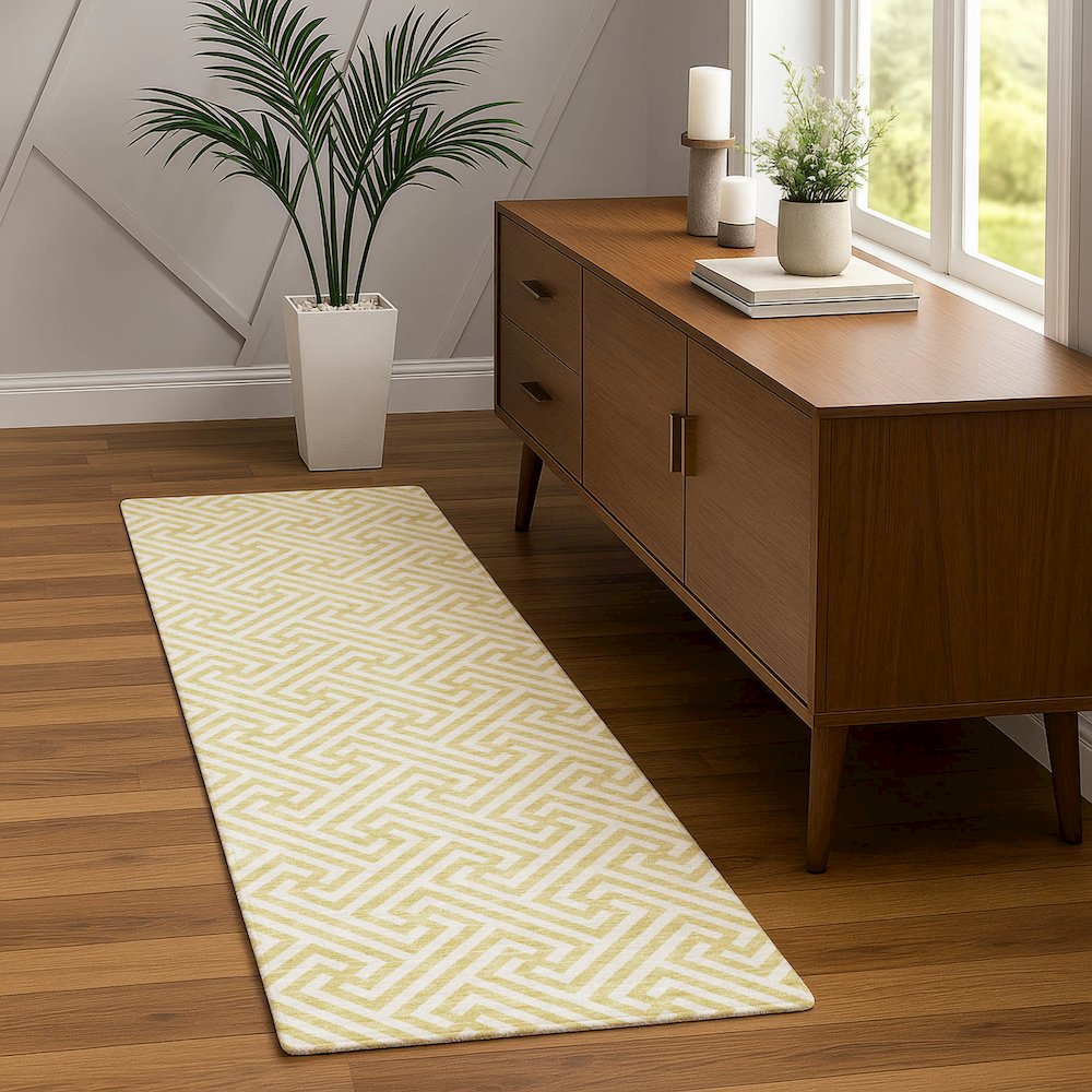 Luxury Washable Indoor/Outdoor The Reserve Wheat 2'3" x 7'6" Runner Rug
