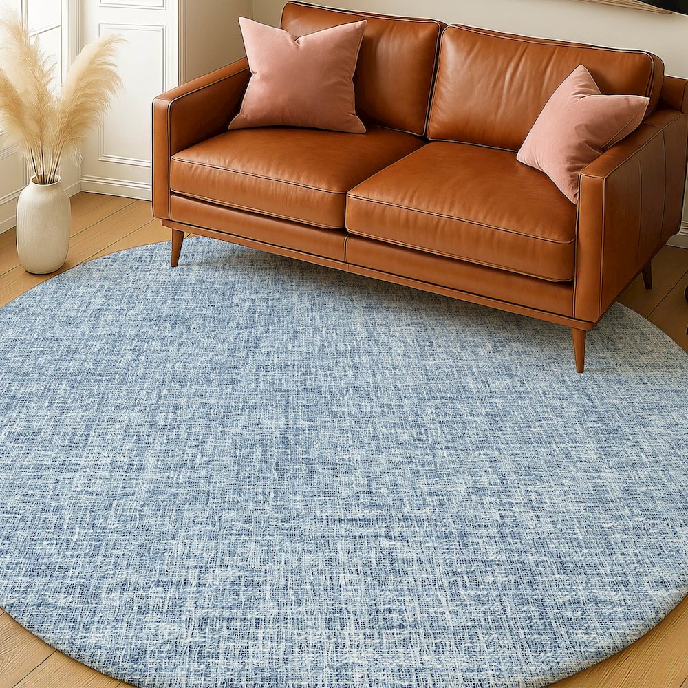 Luxury Washable Voyage VY1 Blue 8' x 8' Rug