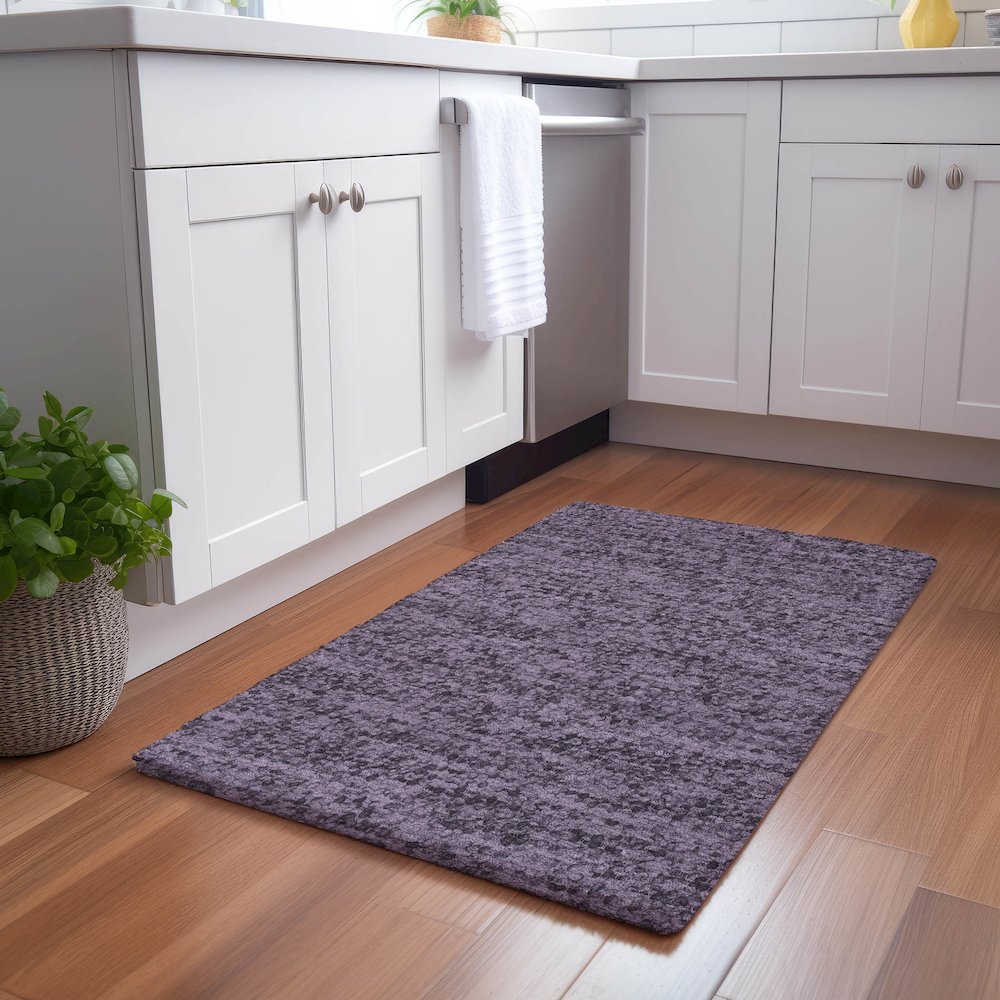 Luxury Washable Voyage VY2 Purple 1'8" x 2'6" Rug