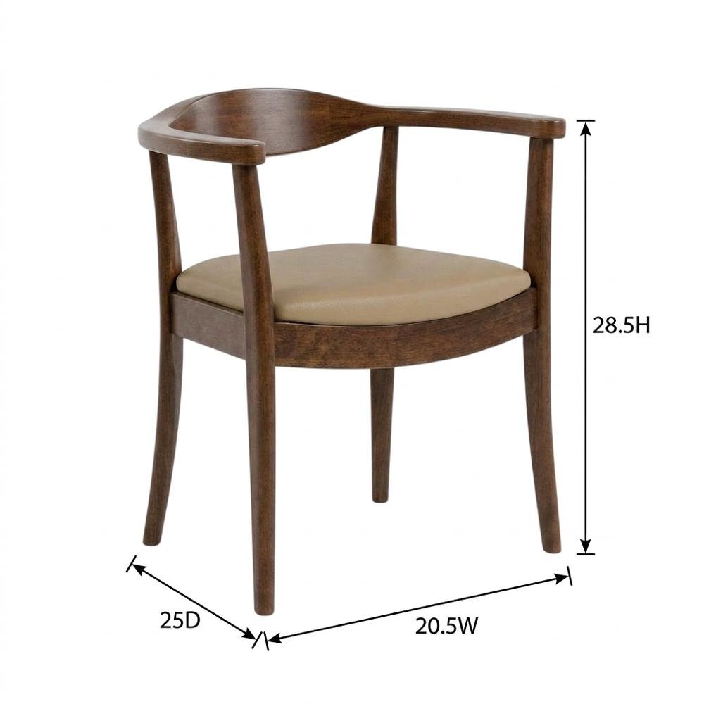 Rich Walnut Solid Wood Dining Chairs (Set of 2) with Comfortable Seating