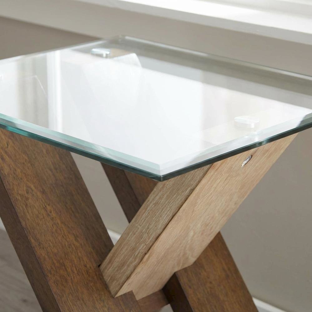 Natural Wood end Table with Deep Cherry Finish, Sturdy Design for Living Room