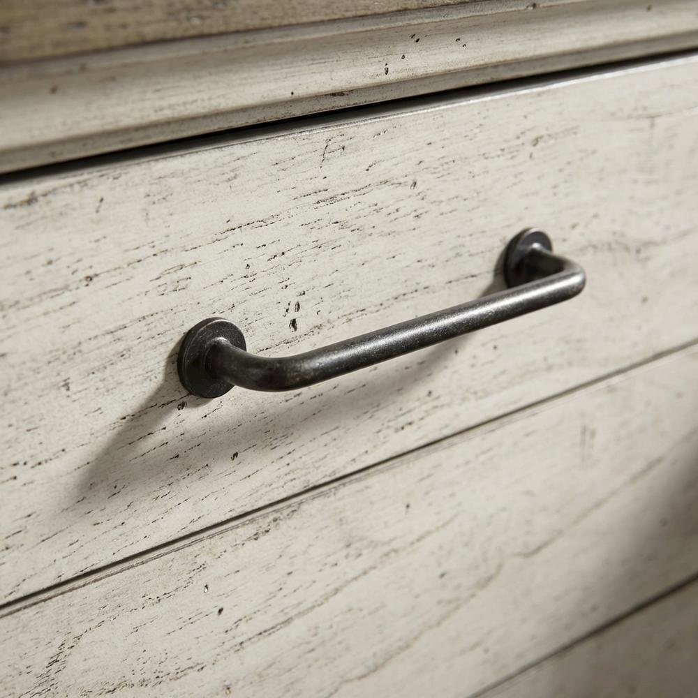 Rustic Ivory Nightstand with Two Drawers and Warm Finish for Bedroom