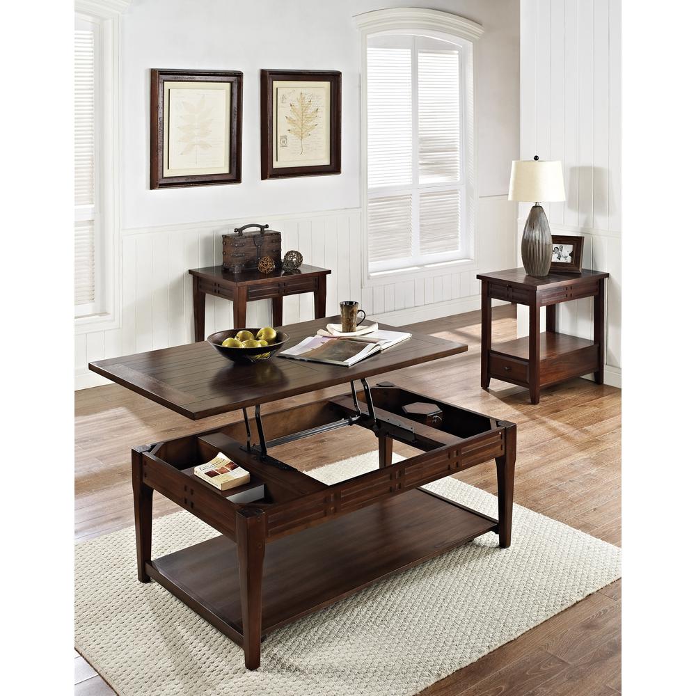 Chairside End Table, Mocha Cherry finish