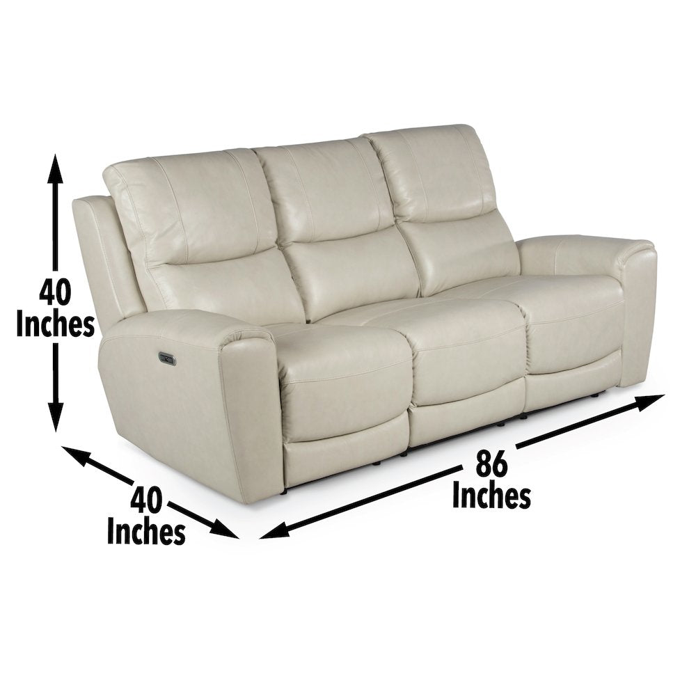 Laurel Power Reclining Sofa - Ivory