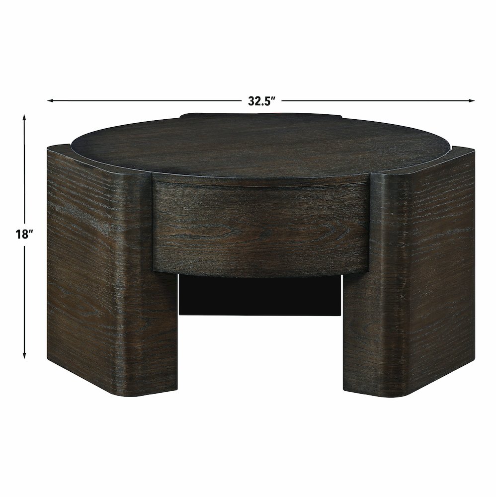 Salina Espresso Round Occasional Set wit