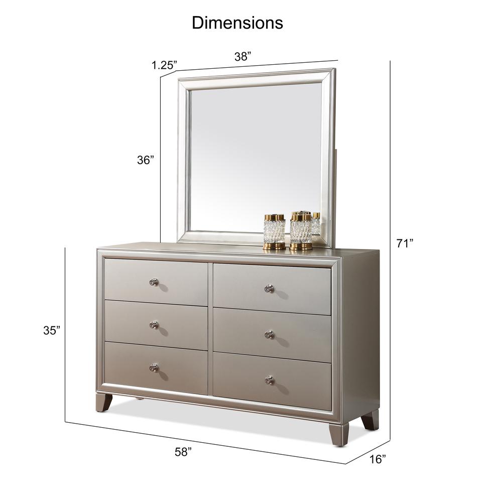 Omni Six Drawer Dresser and Mirror
