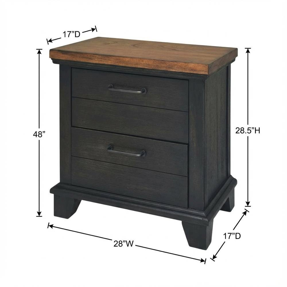 Brown Wood Bedroom Nightstand with Minimalist Design and Spacious Top