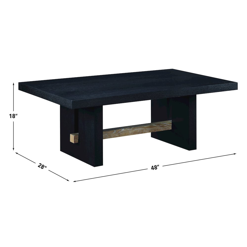 Aubrey 48" Coffee Table, Black Finish