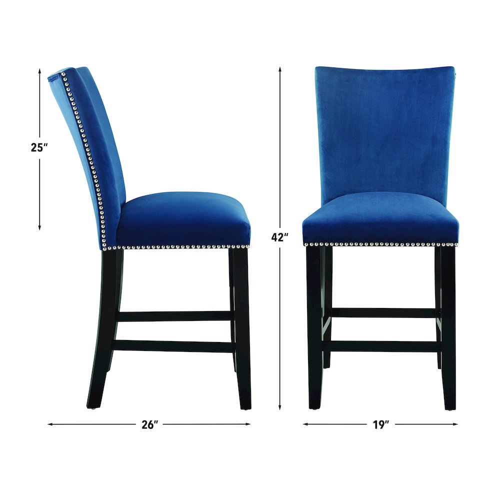 Camila 9PC Rectangle Counter Set Blue Chair
