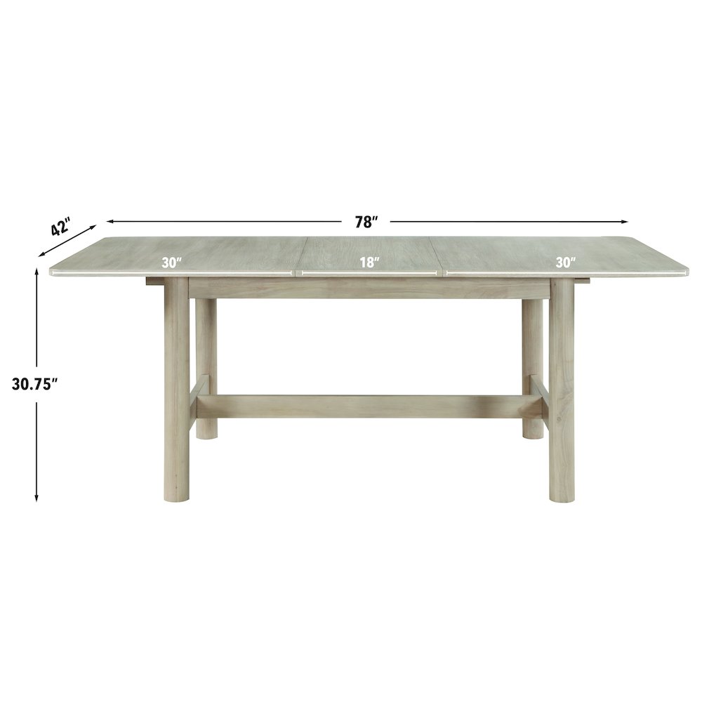 Gabby 60-78 inch Dining Table w/ 18-inch leaf