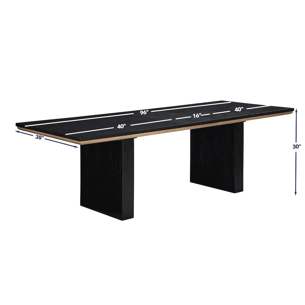 Magnolia 80-96" Dining Table w/16" Leaf, Black