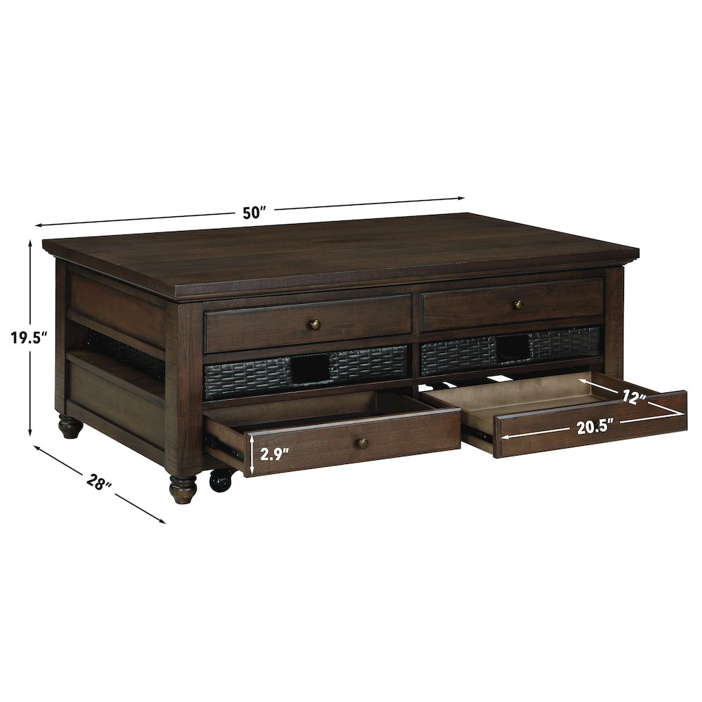 Oliver Lift-Top Cocktail Table w/Casters