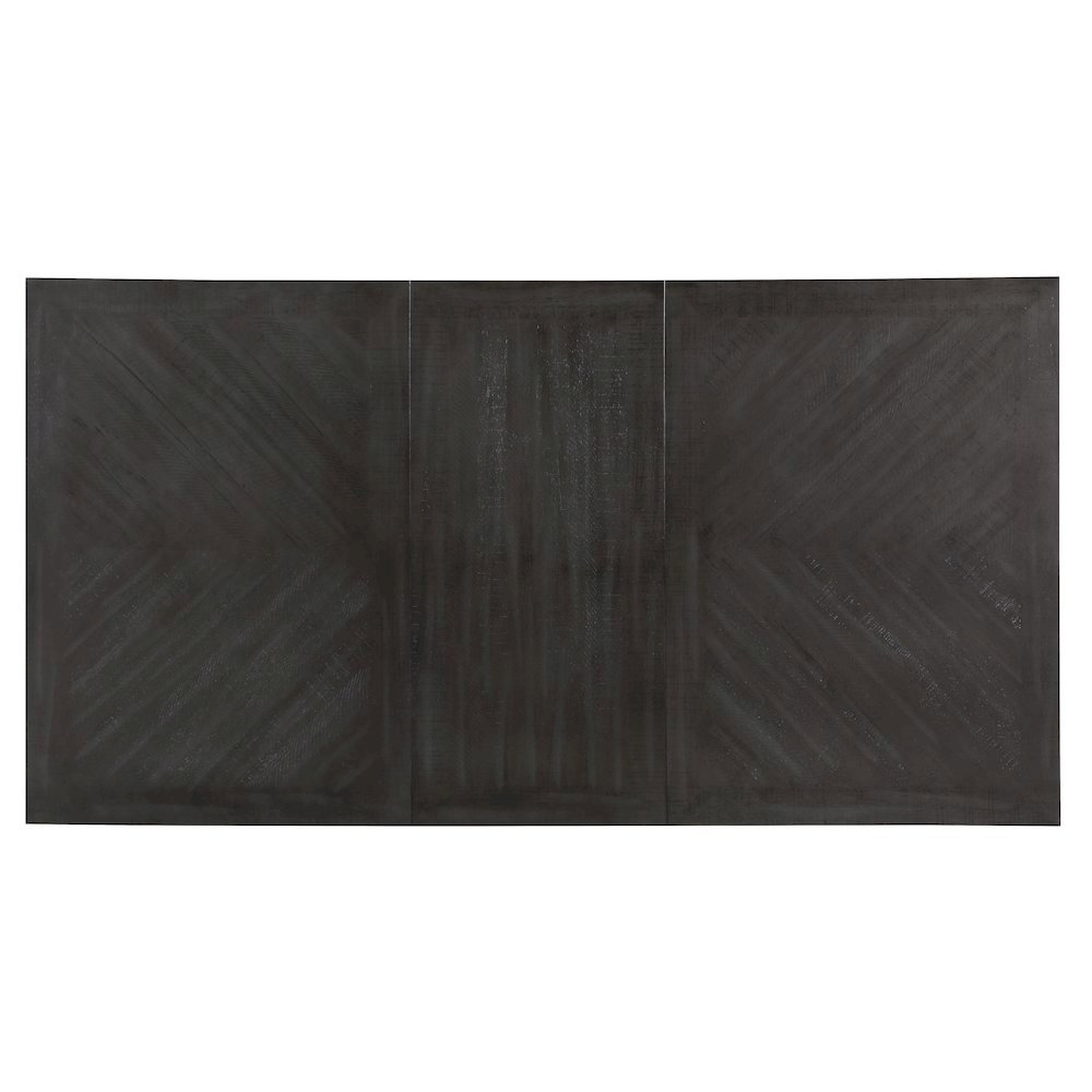 Modern Counter Table, Chevron Pattern Top, Hidden Storage Base, Black