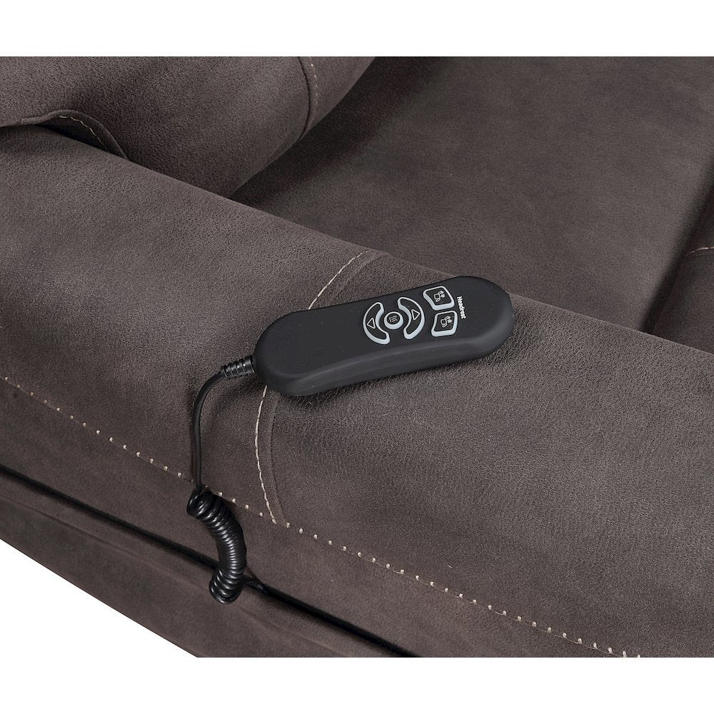 Power Lift Recliner Chair, Adjustable Headrest, 3 Zone Heat, Brown