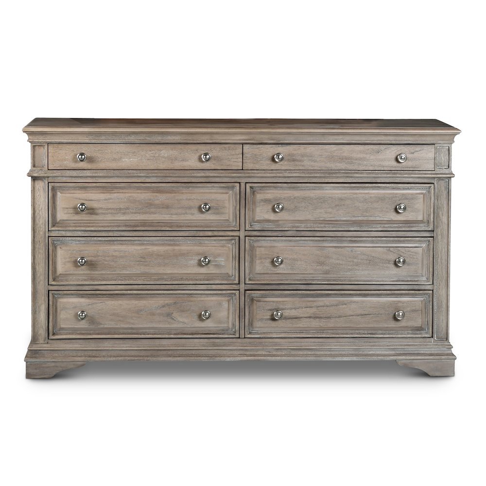 Distressed Driftwood Colored Dresser for Bedroom - Solid Wood Frame