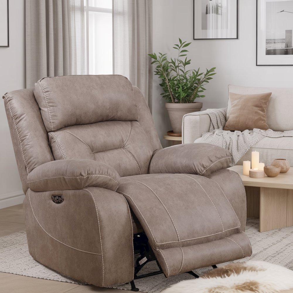 Power Glider Recliner – Plush Upholstery, Lay Flat Comfort, USB Charging
