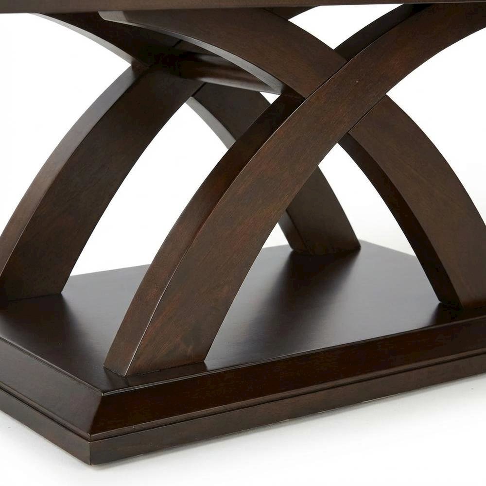 Espresso Cherry Cocktail Table with Sturdy Frame and Modern Design