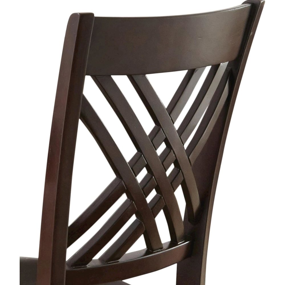 Dining Side Chairs, Designer X Back, Faux Leather Seat, Set of 2
