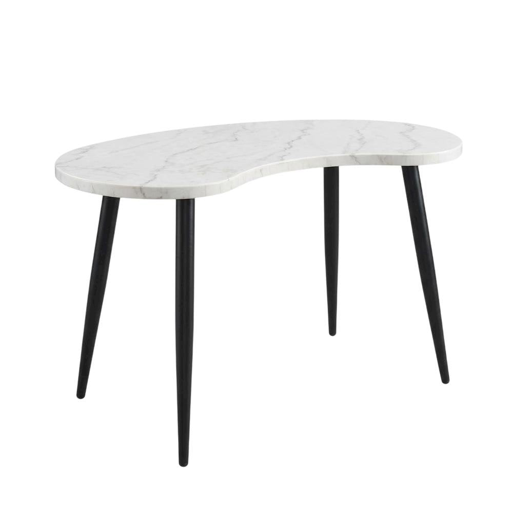 White Marble Veneer Top Desk with Sleek Modern Design for Office Workspace