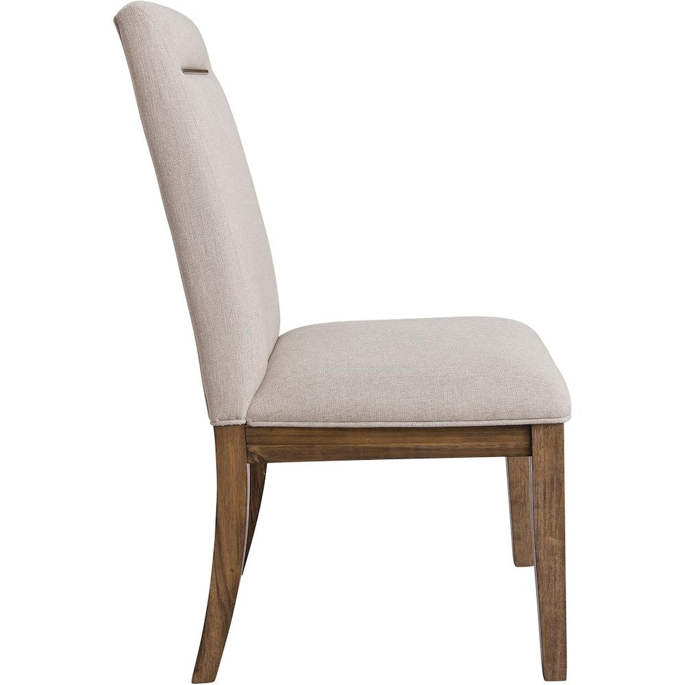 Caramel Upholstered Dining Chairs – Set of 2 Comfy Cushioned Wood Frame