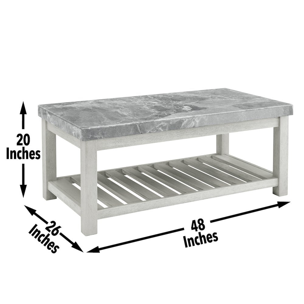 Canova Gray Marble Top Cocktail Table