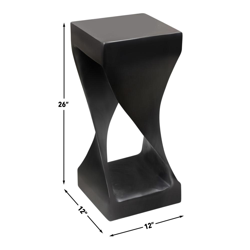Solana Solid Wood Accent Table, Black Finish