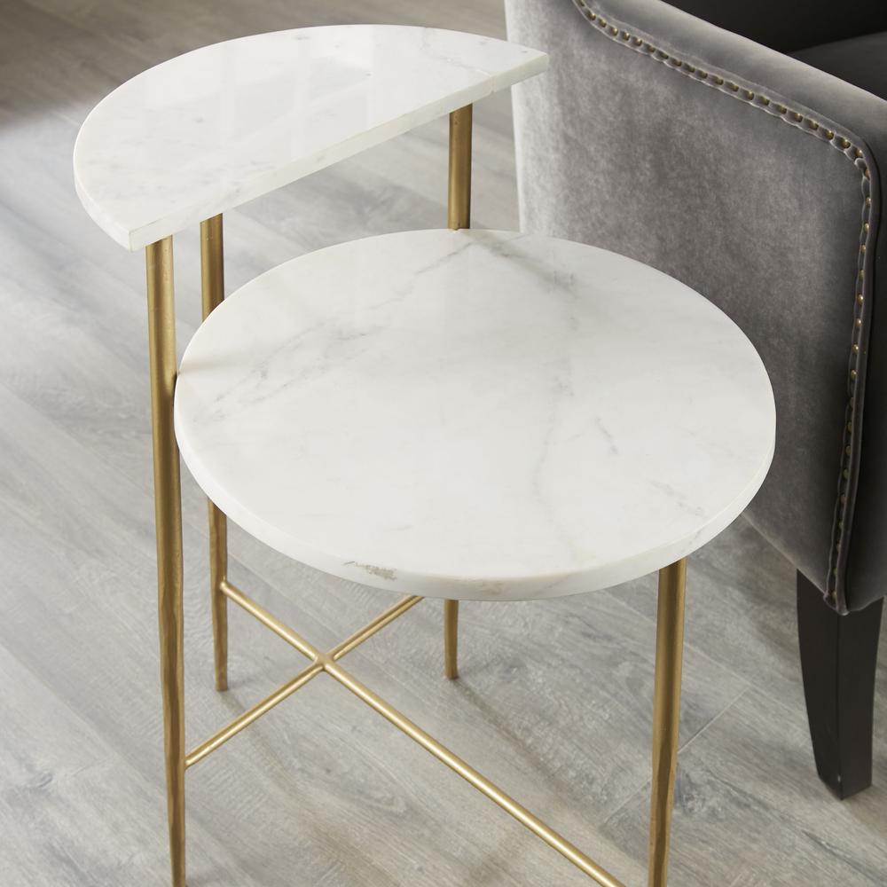 Patna White Marble Top Side