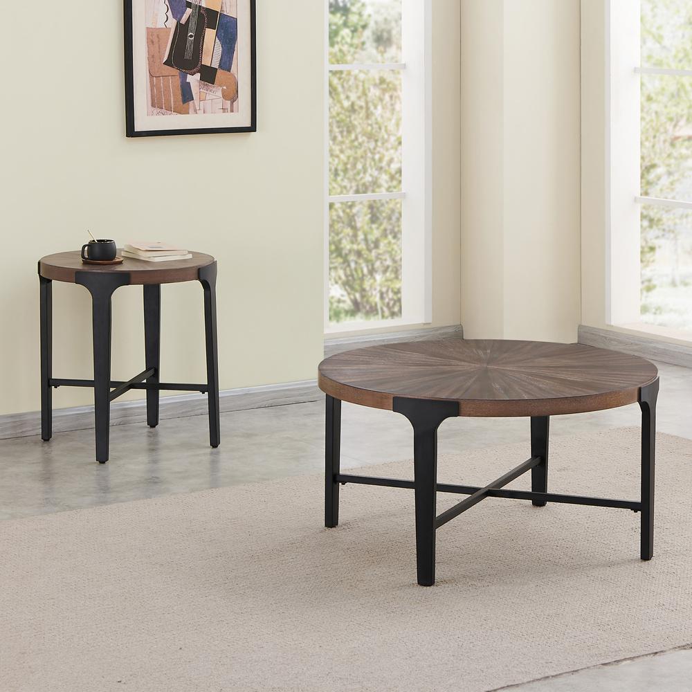 Chevron Round End Table