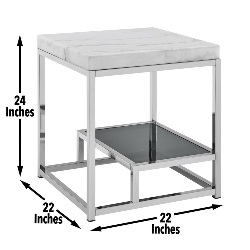 Aston White Marble Top End Table