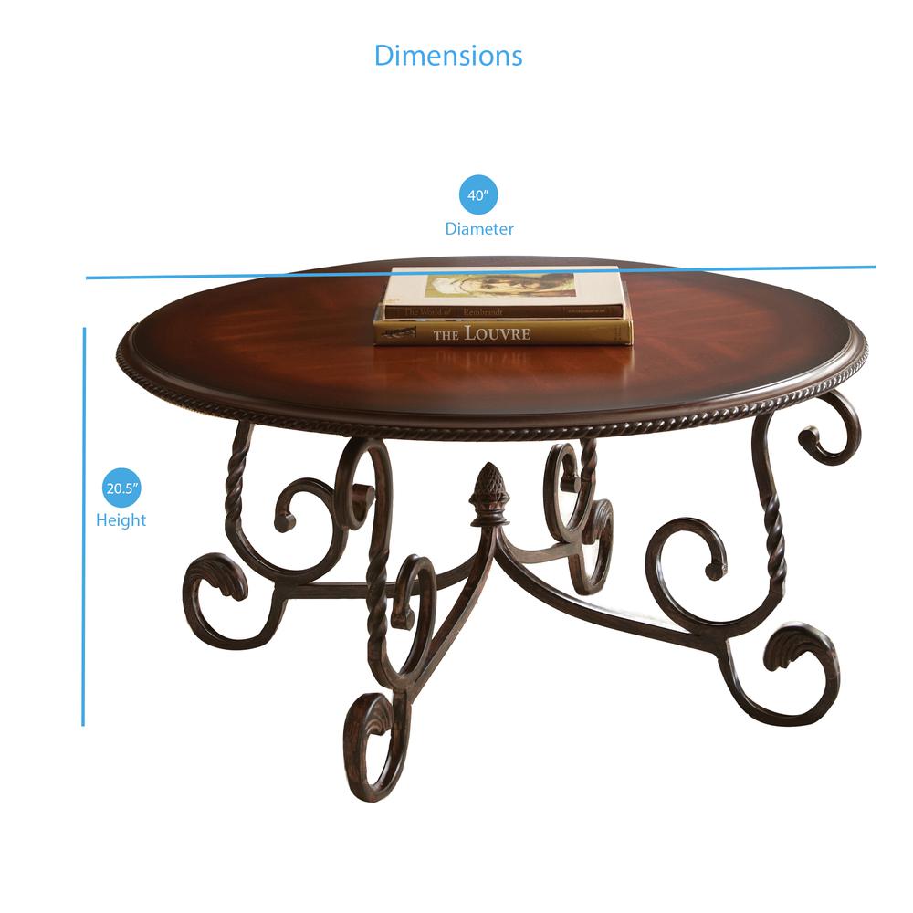 Cocktail Table, Dark cherry finish with hand applied burnish
