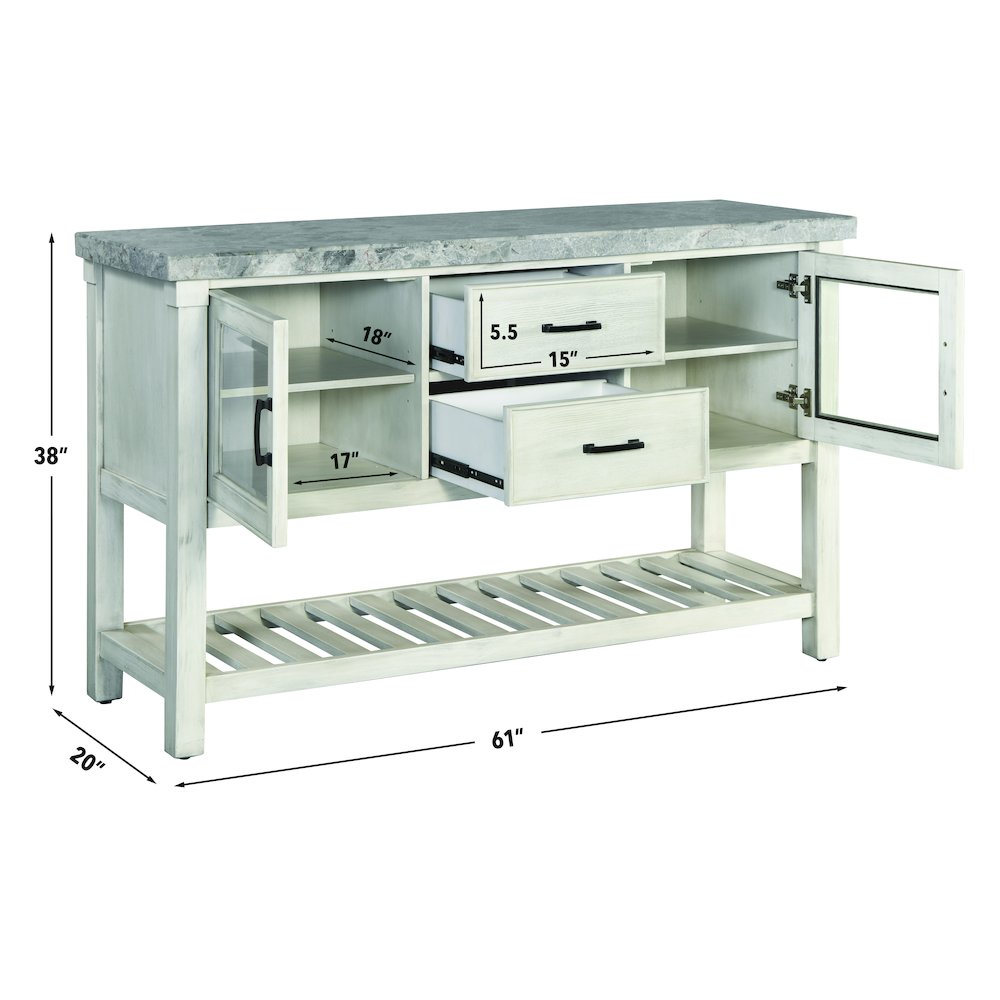 Canova Gray Marble Top Server