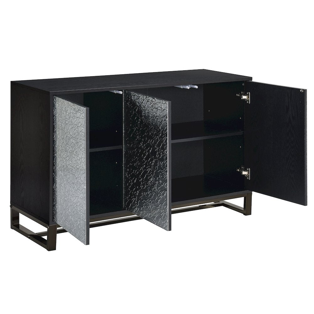 Mazie 3-Door Sideboard w/Pattern Mirror