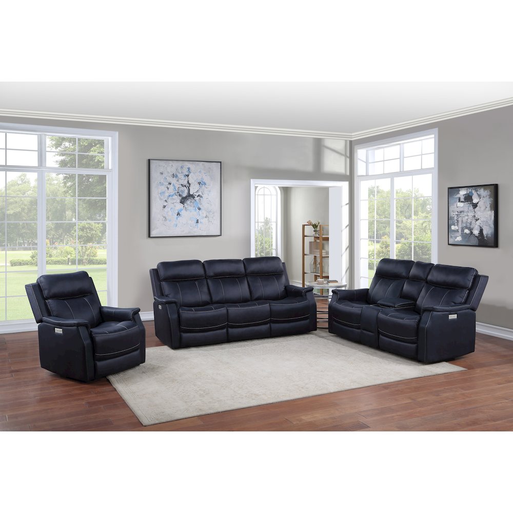 Valencia 3 Piece Dual Power Reclining Set - Ocean