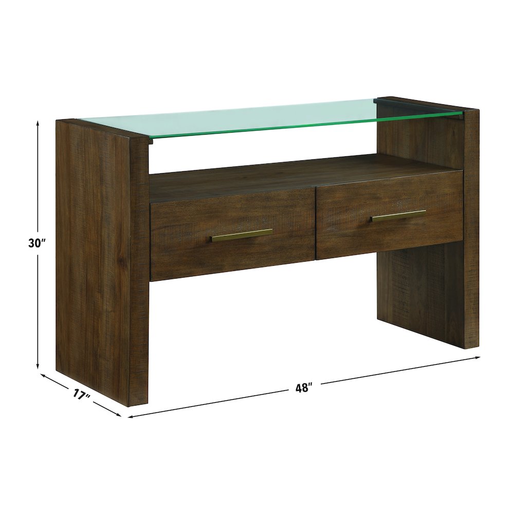 Garland Glass Top Sofa Table, Toffee Finish