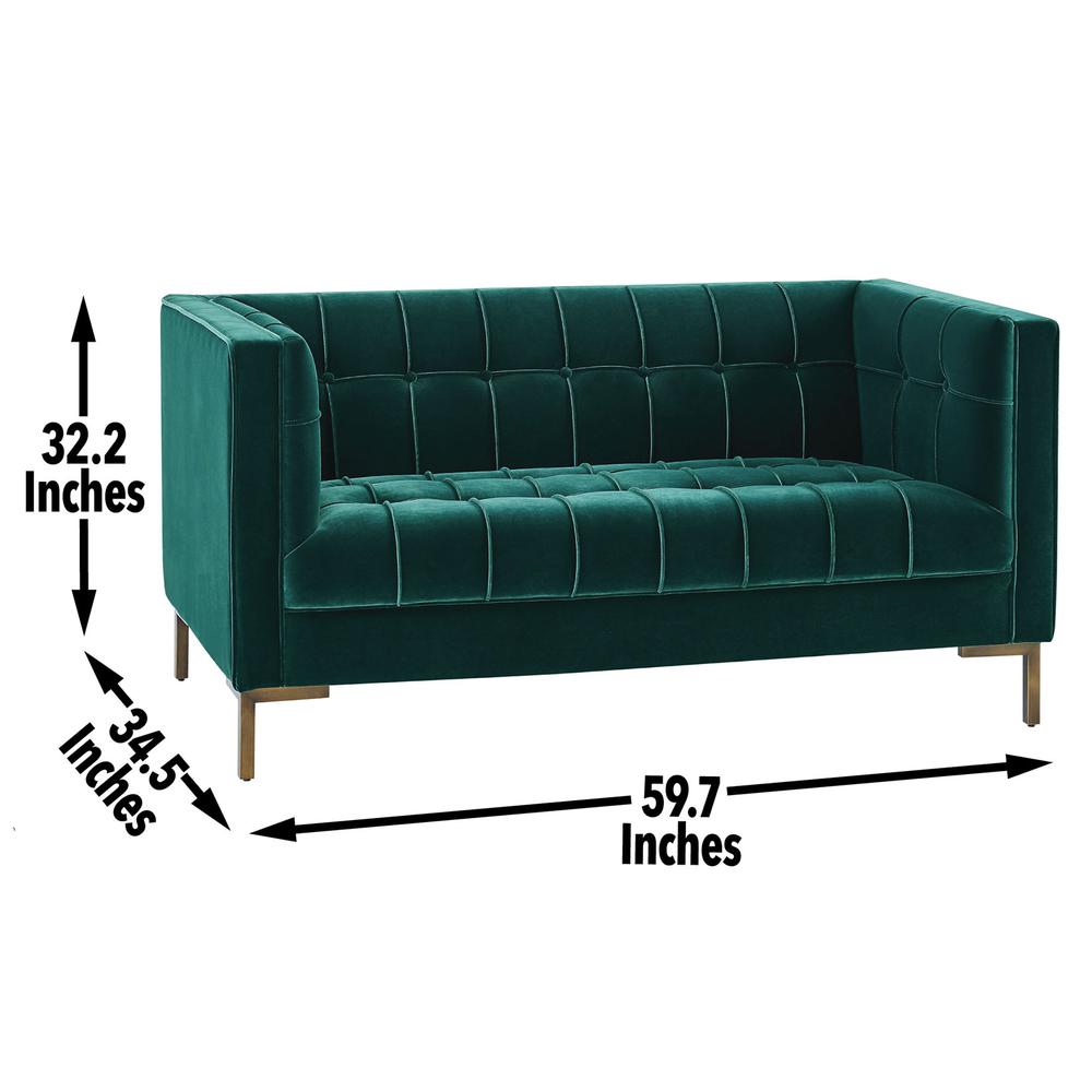 Isaac Green Velvet Loveseat
