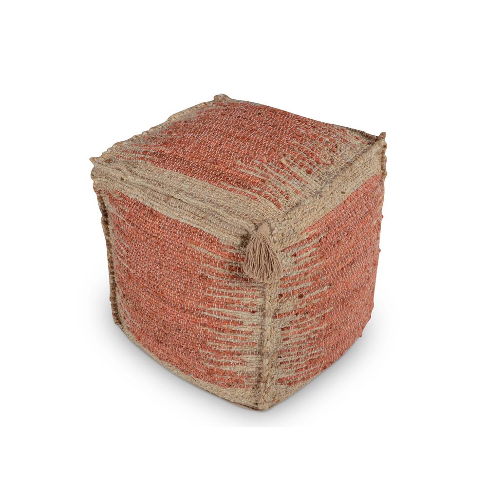 Jafar Square Handwoven Jute Pouf