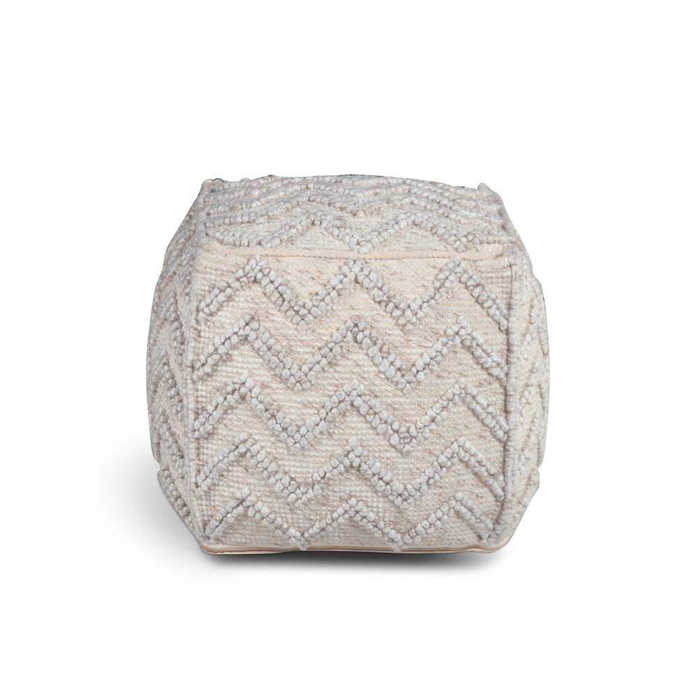 Kenzari Square Zigzag Handwoven Pouf