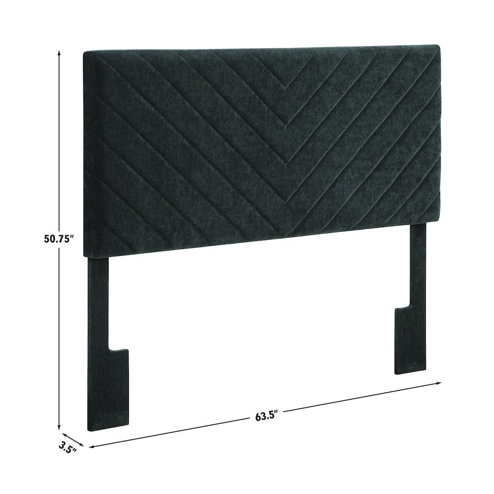 Tara Black Chevron Tufted Queen/Full Hea