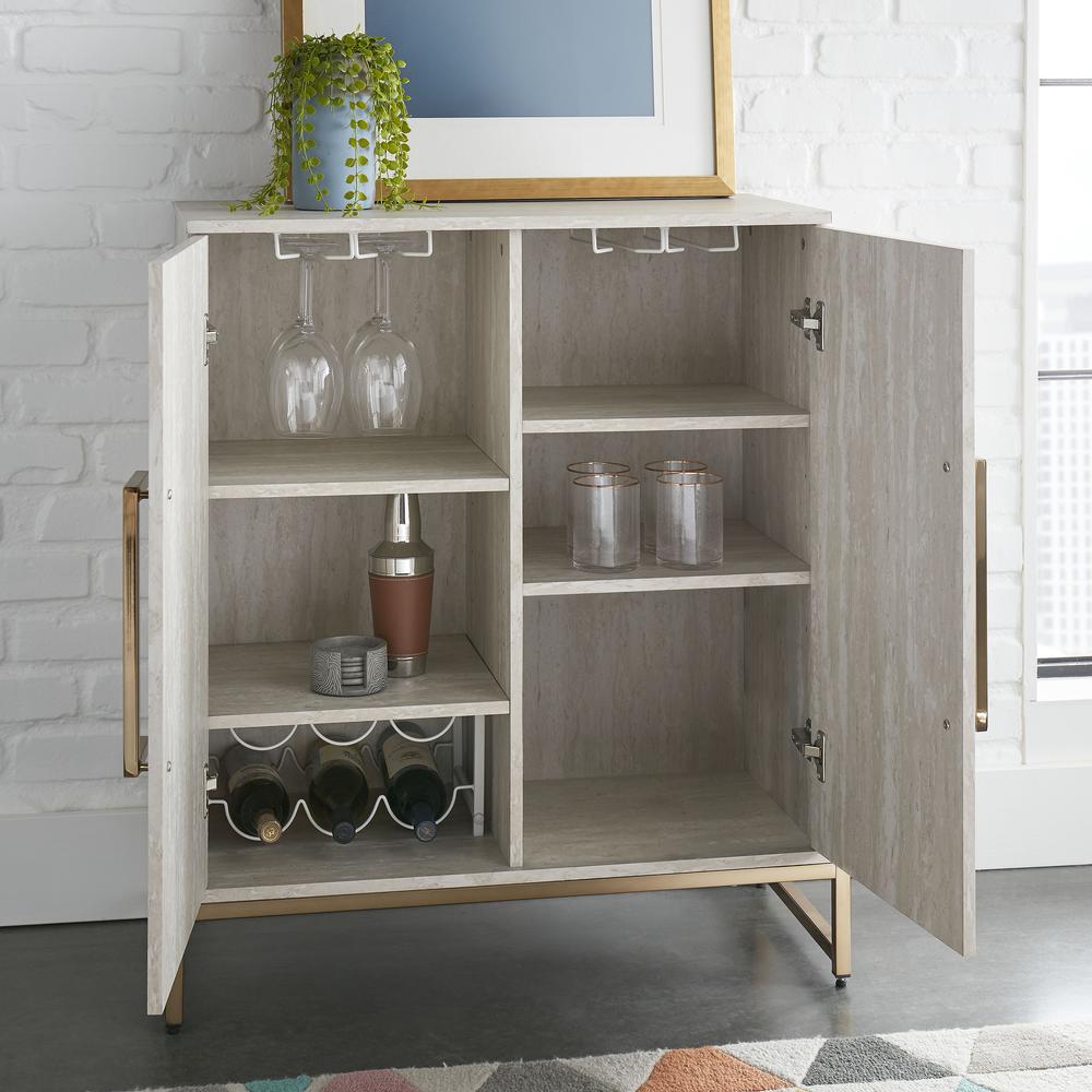 Larkin Faux Marble Wine Cabinet