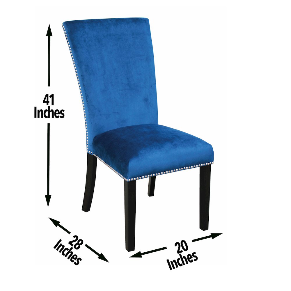 Camila 7PC Rectangle Dining Set Blue Chair